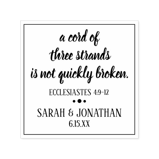 Tampon Auto-encreur Cordon de trois fils Mariage chrétien (Design)