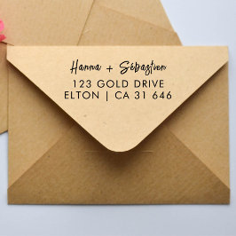 Tampon Auto-encreur Couple tendance | Adresse du Mariage de script