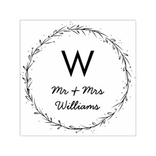 Tampon Auto-encreur Couronne simple - M. & Mme Monogram