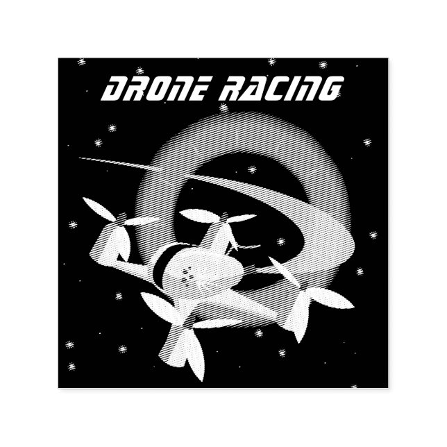 Tampon Auto-encreur Course de drones (Design)