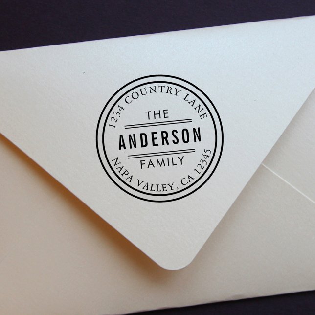 Tampon Auto-encreur Créez votre propre adresse de retour circulaire (Créateur téléchargé)