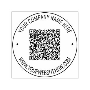 Tampon Auto-encreur Créez votre propre code QR - Exemple de timbre ron