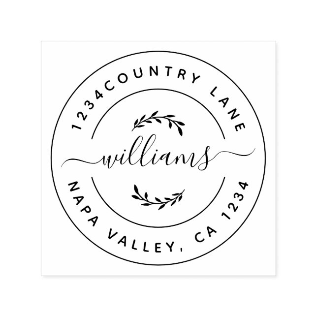 Tampon Auto-encreur Créez votre propre retour arrondi moderne auto-enc (Design)