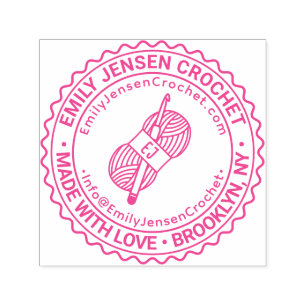 Tampon Auto-encreur Crochet Crochet Business Nm Emplacement URL Email