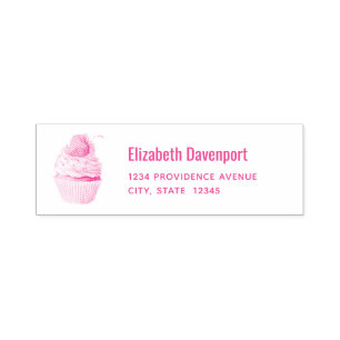 Tampon Auto-encreur Cupcake fraise Sweet Dessert Adresse