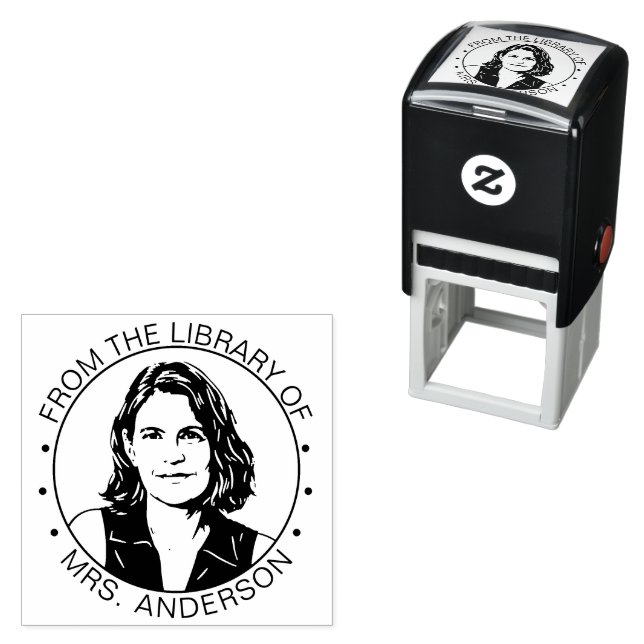 Tampon Auto-encreur Custom Photo Library Teacher Self Inking Stamp (En situation)
