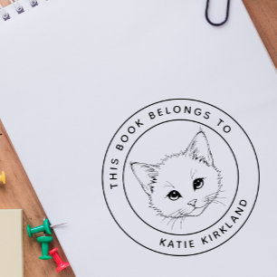 Tampon Auto-encreur Cute Baby Kitten Ce livre appartient au nom de l'e
