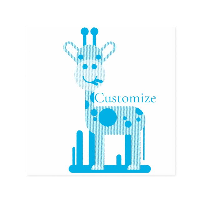 Tampon Auto-encreur Cute Giraffe Munching Thunder_Cove (Design)