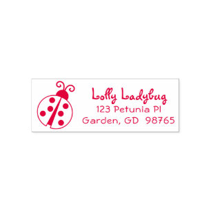 Tampon Auto-encreur Cute Kids Ladybug Retourner l'adresse auto-accusat