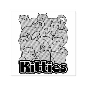 Tampon Auto-encreur Cute Kitties Design - Cat Art adorable