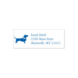 Tampon Auto-encreur Dachshund Wiener Chien Baby shower Blue Boy