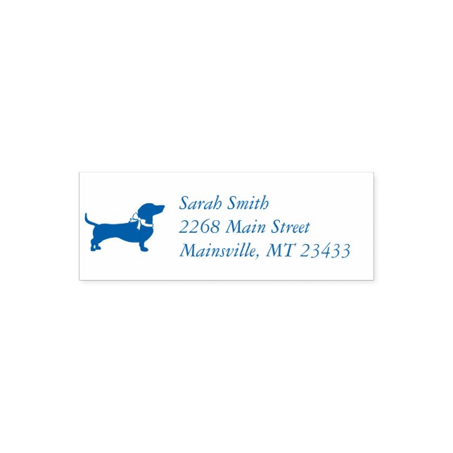Tampon Auto-encreur Dachshund Wiener Chien Baby shower Blue Boy (Design)