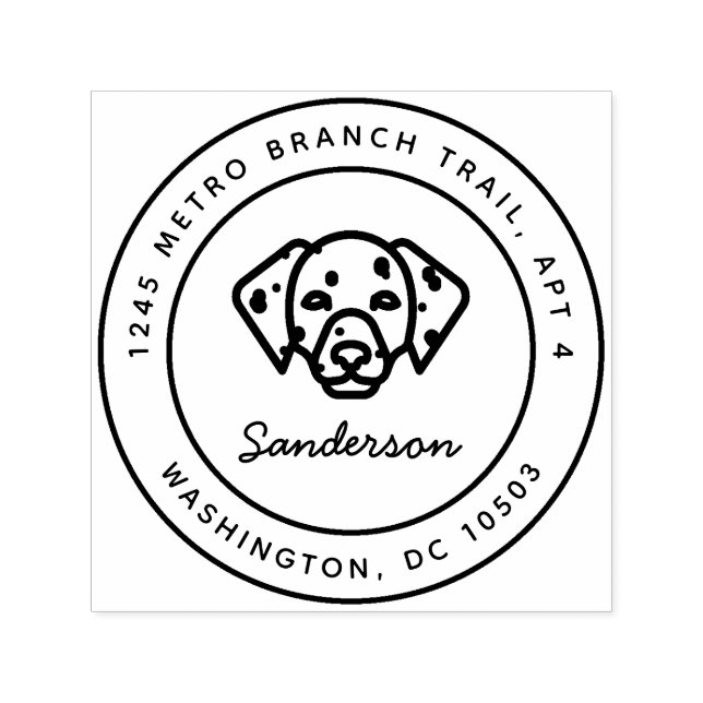 Tampon Auto-encreur Dalmation Chien Retour Adresse Timbre auto-allumag (Design)