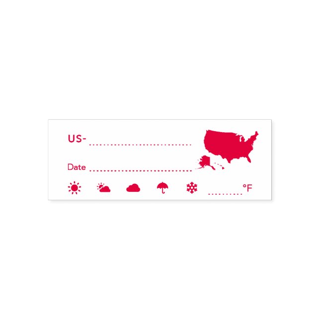 Tampon Auto-encreur Date météo pour l'Amérique des États-Unis (Design)