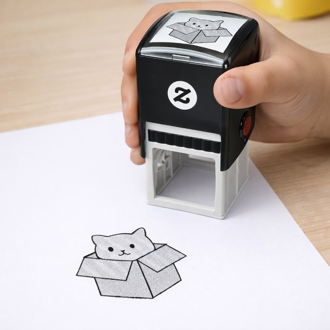 Tampon auto-encreur de chaton mignon à cache-cache (Cute Peek-a-Boo Kitty Self-Inking Stamp. self-inking stamp)