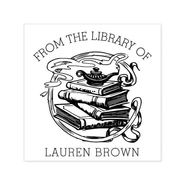 Tampon Auto-encreur De la bibliothèque d'ExLibris Ce livre appartient  (Design)