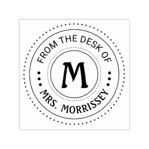 Tampon Auto-encreur De la part du professeur Monogramme