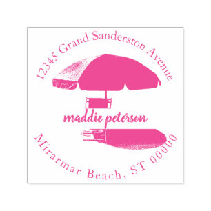 Tampon Auto-encreur Décoration moderne Tropical Beach Umbrella Return