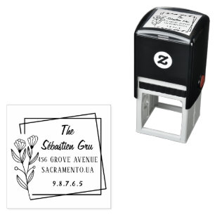 Tampon Auto-encreur Design moderne classique Couple Nom Mariage