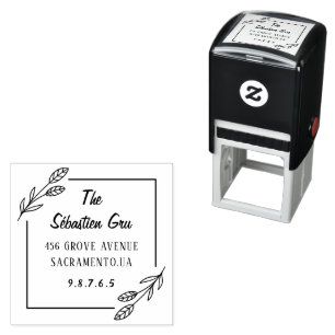 Tampon Auto-encreur Design moderne classique Couple Nom Mariage