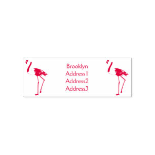 Tampon Auto-encreur dessin animé d'oiseau Flamant rose