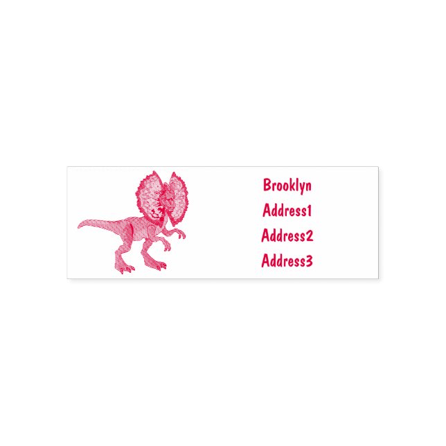 Tampon Auto-encreur Dilophosaurus dessin animé (Design)