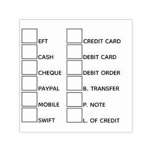 Tampon Auto-encreur DO-IT-YOURSELF Méthodes de paiement des banques c