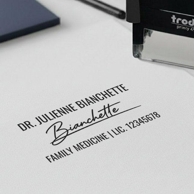 Tampon Auto-encreur  Doctor Surgeon Signature Professional Licence No. (Créateur téléchargé)