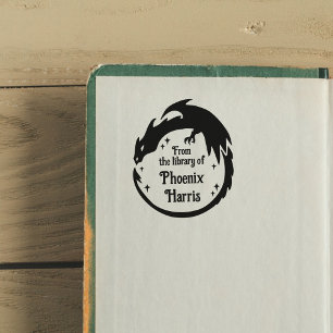 Tampon Auto-encreur Dragon de Fantaisie Féroce De la bibliothèque de