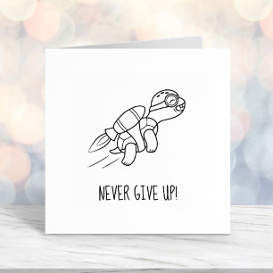 Tampon Auto-encreur Drôle Cartoon Jetpack Turtle Motivational