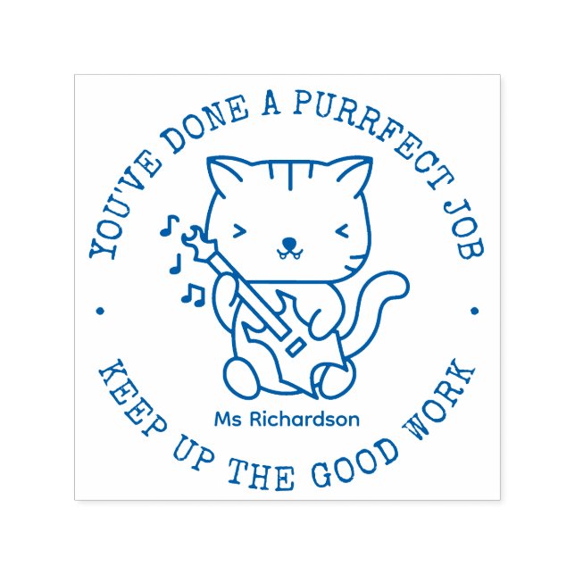 Tampon Auto-encreur Drôle Chat Cute Kitty Parfait Professeur Louer (Design)