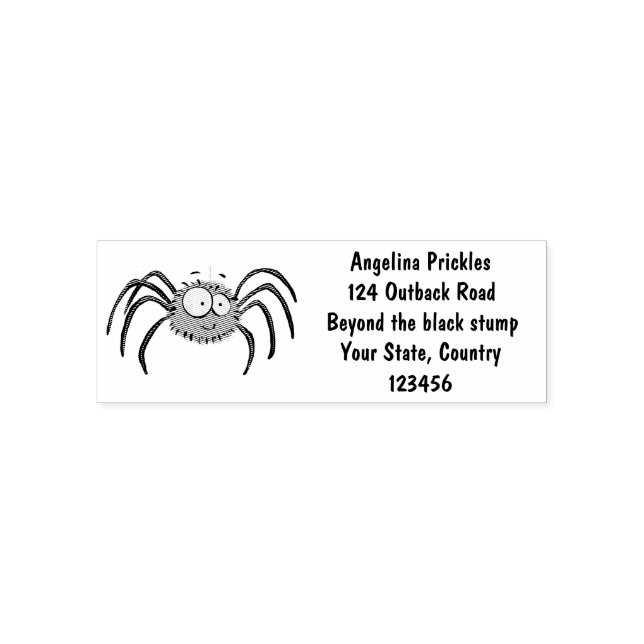 Tampon Auto-encreur Drôle mignon dessin animé d'araignée moelleuse (Design)