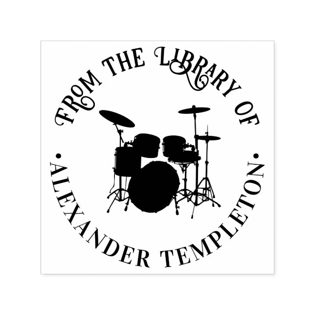 Tampon Auto-encreur Drums Kit tambour livre de bibliothèque d'instrume (Design)
