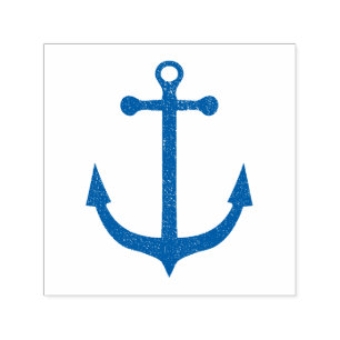 Tampon Auto-encreur Ecran auto-encastrable bleu marine Ancre nautique