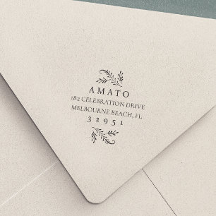 Tampon Auto-encreur Elegant Botanical Flourish Adresse de retour