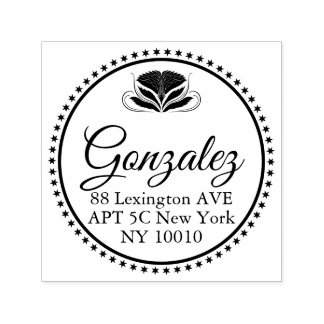 Tampon Auto-encreur Elegant Calligraphy Name Address Rubber Stamp