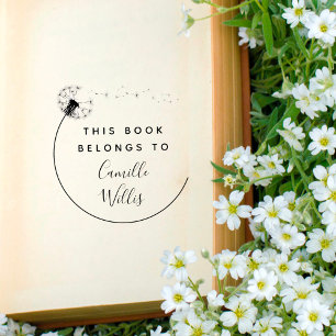 Tampon Auto-encreur Élégant Dandelion Flower livre personnalisé