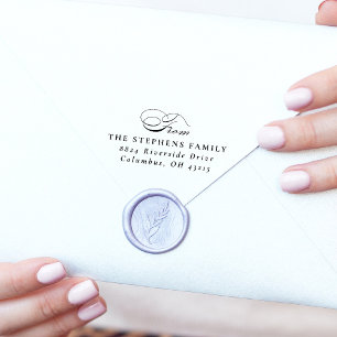 Tampon Auto-encreur Élégant de l'adresse de retour mariage
