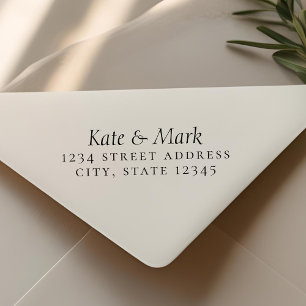 Tampon Auto-encreur Élégant Formal Couple Names Mariage Adresse de ret