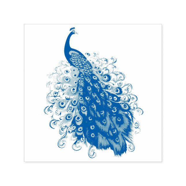 Tampon Auto-encreur Elégant Peacock avec Queue détaillée (Design)