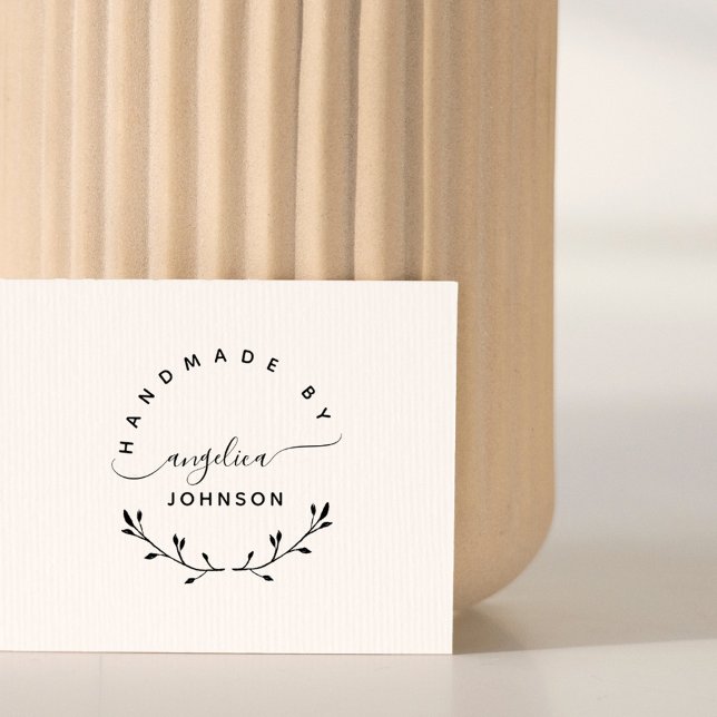 Tampon Auto-encreur Élégant Script Botanique Fait À La Main Par Hobby (Créateur téléchargé)