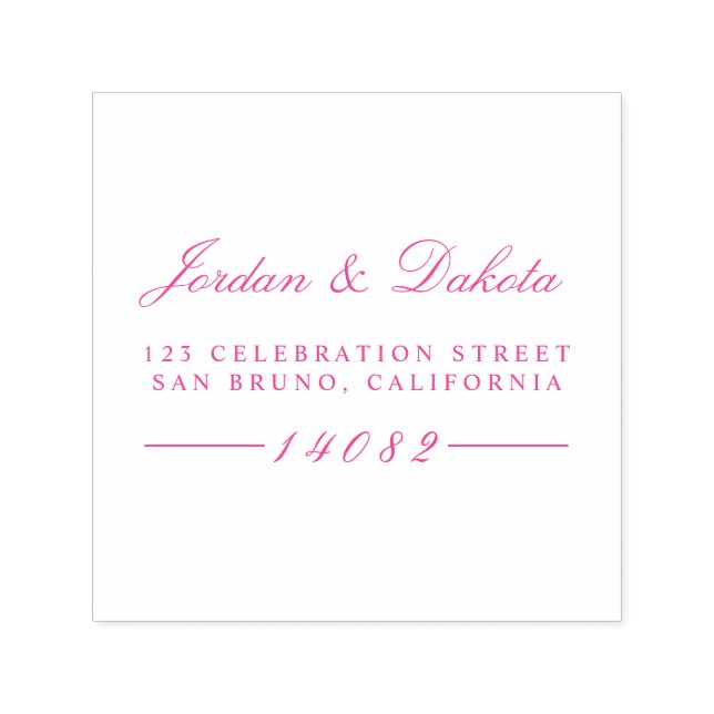 Tampon Auto-encreur Élégant Script Personnalisé Noms Mariage Adresse d (Design)