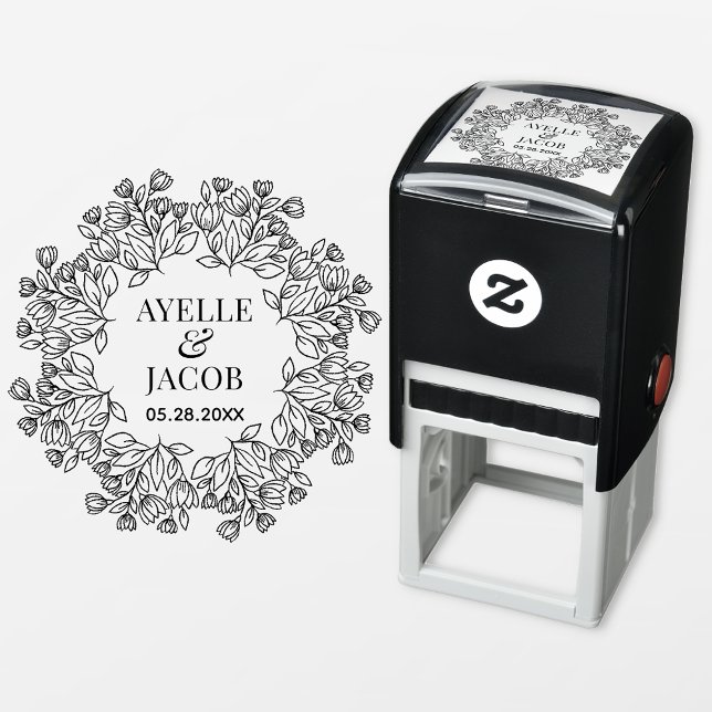 Tampon Auto-encreur Élégant Timbre pour mariage en caoutchouc de monog (Créateur téléchargé)