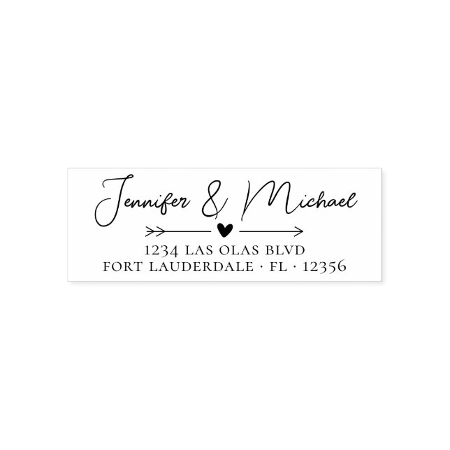 Tampon Auto-encreur Élégante Calligraphie Script Mariage Adresse de re (Design)