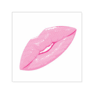 Tampon Auto-encreur Élégante lèvre rose Kiss