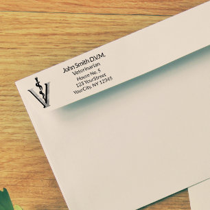 Tampon Auto-encreur Elégante médecine vétérinaire Asclepius Caduceus V
