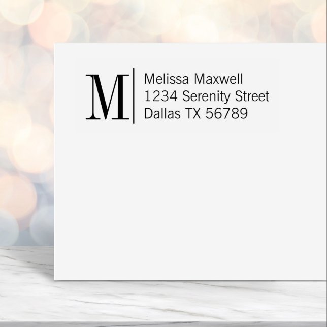 Tampon Auto-encreur Élégante Simple Bold Monogramme Adresse 2 (Créateur téléchargé)