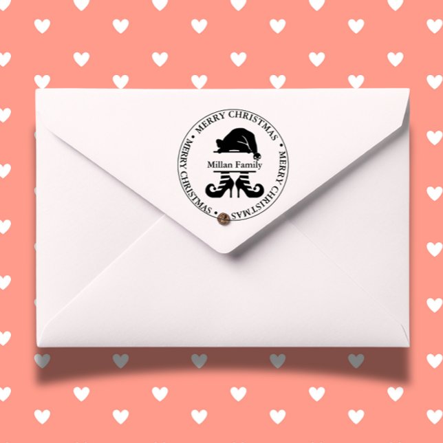 Tampon Auto-encreur Elf Christmas Girl thème (Add festive cheer to your gifts and cards with our Elf Christmas Girl self-inking stamp.  )