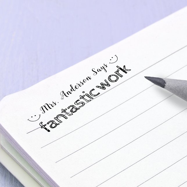 Tampon Auto-encreur Encouragement simple Fantastique travail personnal (Simple Encouragement Personalized Fantastic Work Self-inking Stamp)