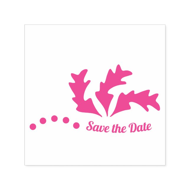 Tampon Auto-encreur Enregistrer la date des Feuilles Abstraits (Design)